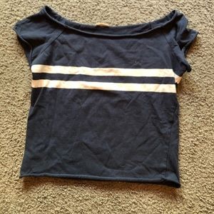 brandy melville navy boat neck top